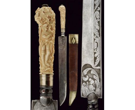 dating: First half of the 19th Century provenance: Southern Italy, Single-and short false-edged blade, base and along the bac