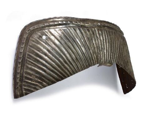 dating: 16th Century provenance: Germany, In iron, embossed, with oblique grooves, upper part with two grooves, divided by a 