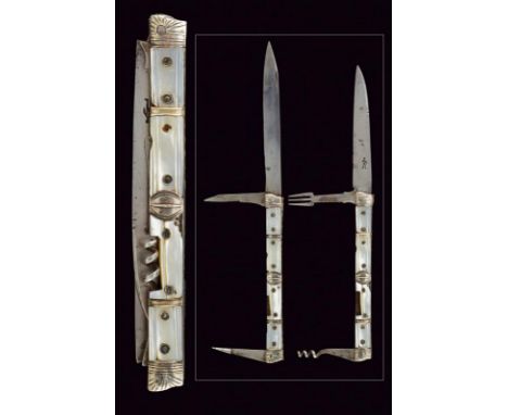 dating: 17th Century provenance: France, The two parts joined with bayonet-closure, single-edged blades, one stamped with ant