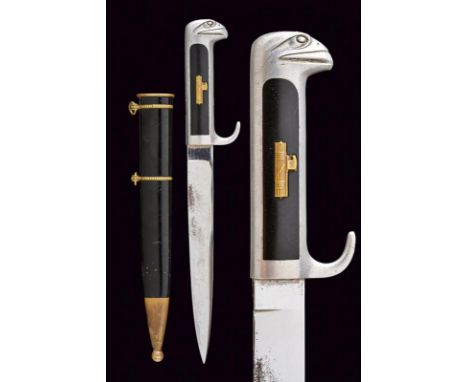 dating: Second quarter of the 20th Century provenance: Italy, Straight, single-edged blade; aluminum hilt, shaped as eagle's 
