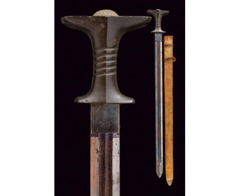 dating: circa 1900 provenance: Ethiopia, Wide, straight, double-edged blade with double, central groove, engraved and finishe