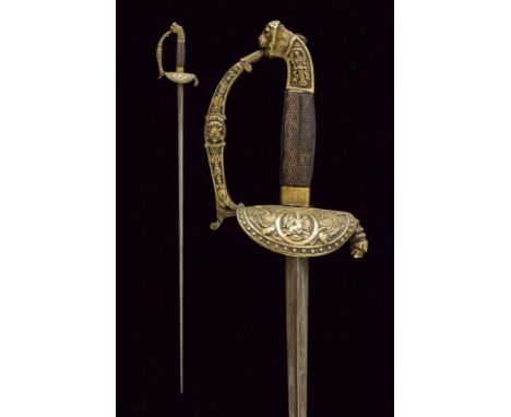 dating: 19th Century provenance: France, Straight blade of triangular section, with hollow facets. Tang with Paris manufactur
