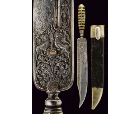 dating: late 18th Century provenance: Naples, Wide, single-and false-edged blade, with groove, the base is masterfully carved