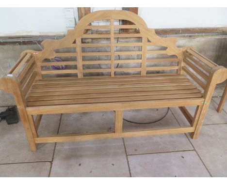 A teak&nbsp;Lutyens style bench - 170cm wide