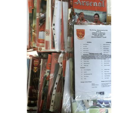 Arsenal Home Football Programmes + Tickets: 48 programmes mostly accompanied by a ticket and a few times with a team sheet. O