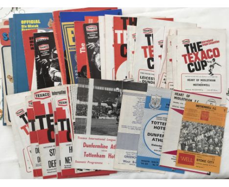 Texaco Cup Football Programmes: From the competition in the early 70s to include Motherwell v Stoke Greenock Morton v West Br