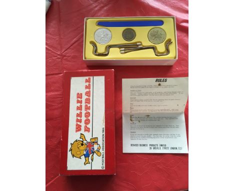 World Cup Willie 1966 Football Game: Rare item with all contents, box and instructions. Box is fair/good with contents very g