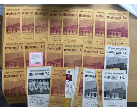 Motherwell Home Football Programmes: All but 3 are 1959 to 1961 with Friendlies v Flamengo Elfsborg Bahia and Toulouse. 60/61