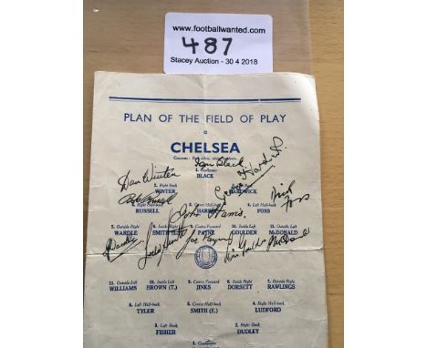 1945 Chelsea Fully Signed Cup Final Programme: Match v Millwall at Wembley. 4 pager is fully signed by all 11 Chelsea cup win