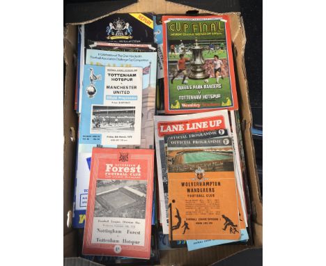 Tottenham Home + Away Football Programmes: Includes 4 FA Cup Finals.  From the 2nd division season of 77/78 there are 21 home