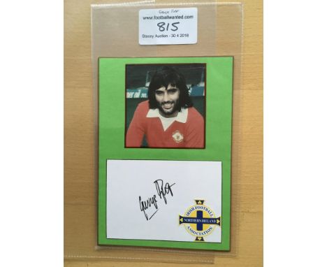 George Best Signed Promo Card: Nice item with original receipt for £125 from Frasers of London. Depicts Best in Man Utd kit a