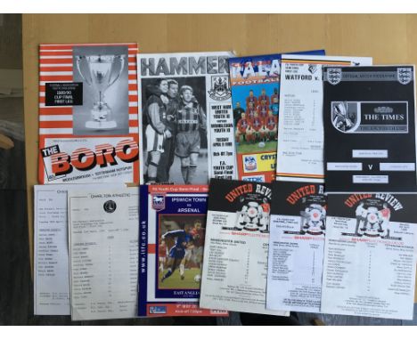 FA Youth Cup Semi Final Football Programmes: Includes Man Utd v Tottenham 90 + 92, the rest mainly 80s to include 89/90 Middl