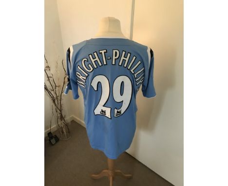 Manchester City 2004/2005 Match Worn Football Shirt: Charity auction for Geoff Horsfields charity. Geoff swapped this with Wr