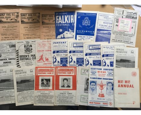 Early 1960s Scottish Football Programmes: To include 60/61 Patrick Thistle v Celtic with ticket. Homes of East Fife St Johnst