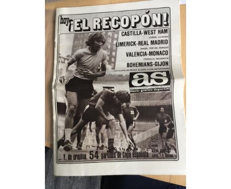 80/81 Castilla v West Ham Football Memorabilia: Rare paper as near as you will get to a programme as one was not issued. Matc