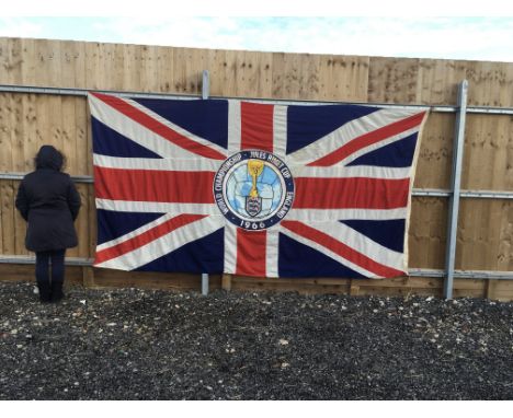 1966 Football World Cup Large Flag: Used in one of the 8 venues during the World Cup in 1966. Stunning rare item measuring ne
