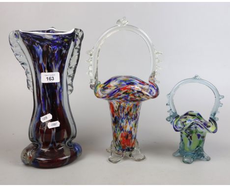 3 Murano glass vases 