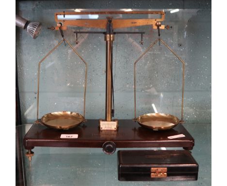 Set of Bakelite balance scales and weights 