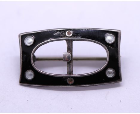 Charles Horner silver and enamel brooch 