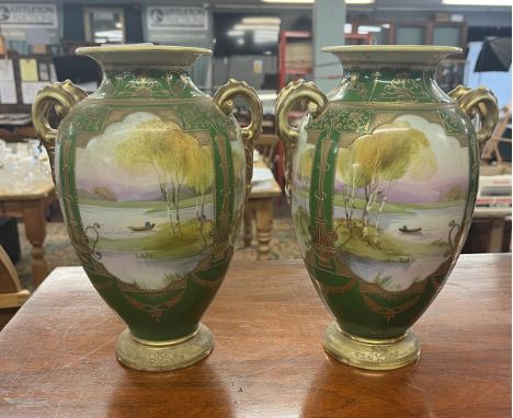 Pair of Noritake vases - Approx height 26cm 