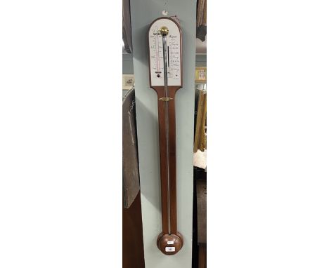 A 20thC oak stick barometer, by Rapport London - Approx height: 89cm 