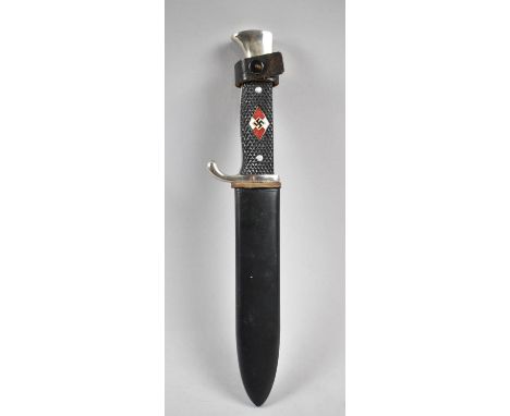 A Reproduction Nazi Dagger, the Blade Inscribed 'Blut Und Ehre' with Scabbard, 26cm Long 