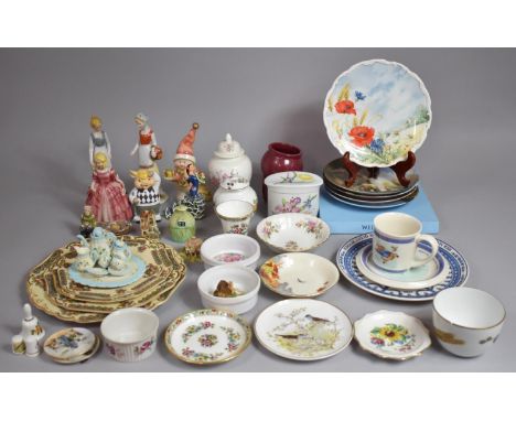 A Collection of Various Decorated Plates, Figural Ornaments etc 