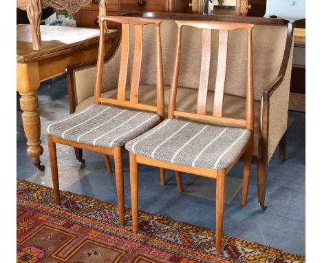 A Pair of 1970's Danish Side Chairs with Tapestry Seats, Label for Danish Overseas Furniture 
