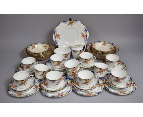 A Rosina Pattern Tea Set to comprise Cups, Saucers Side Plates, Milk Jug, Sugar Bowl together with Matching Fruit Set to incl