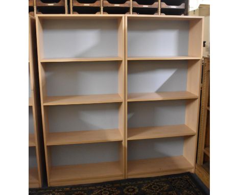 A Pair of Modern Four Shelf Open Bookcases, 78cm Wide 