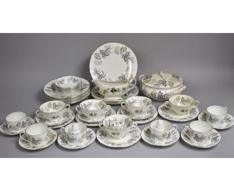 A Coalport Camelot Pattern Part Dinner and Tea Service to comprise Cups, Two Handled Soup Bowls, Lidded Tureen, Jug, Cruets, 