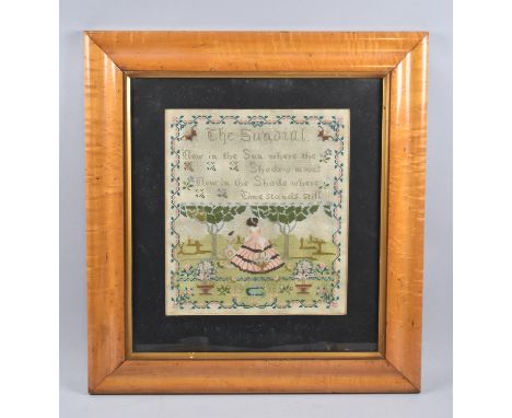 A Cushion Framed Modern Tapestry, the Sundial, 25x29cm 