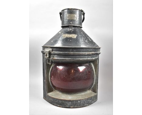 A Late Victorian Ship's Port Light by Chandler Lindsay &amp; Co., London, 63cm High, Missing Oil Burner 