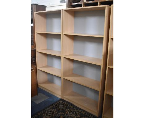 A Pair of Modern Four Shelf Open Bookcases, 78cm Wide 