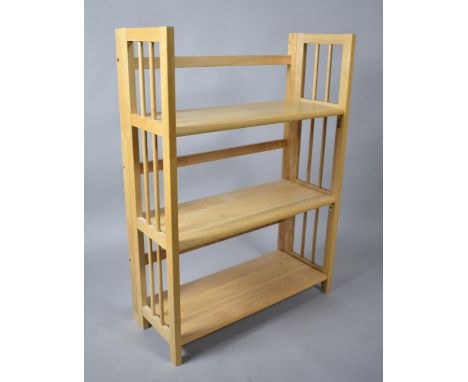 A Modern Folding Three Shelf Display or Bookcase, 70cm Wide 