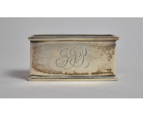 A Rectangular Silver Napkin Ring, Monogrammed JJP, 5.5cm Long 