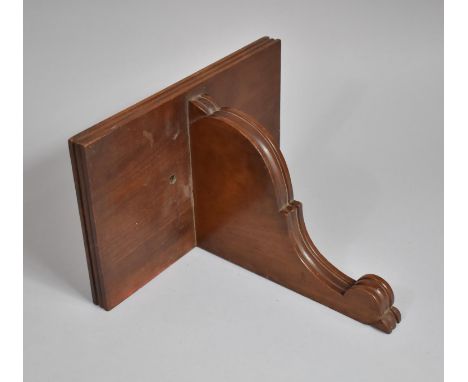 A Mid 20th Century Rectangular Topped Mahogany Bracket Clock Shelf, 31cm wide 