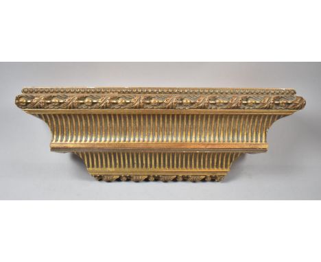 A Modern Gilt Decorated Three Tier Wall Shelf, 53cm Long 