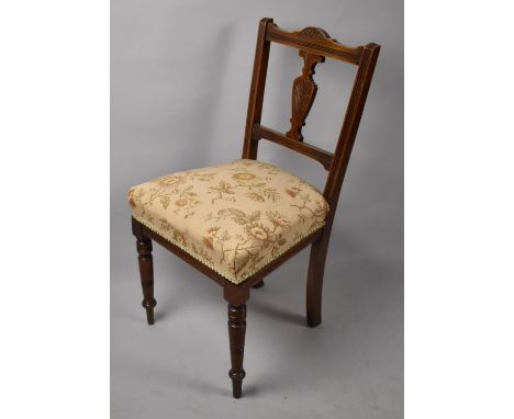 A Single Edwardian Tapestry Seated Side Chair 