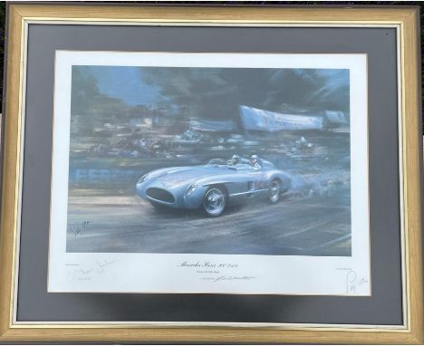 Limited-edition print, 424/850, signed by Sir Stirling Moss OBE, Denis "Jenks" Jenkinson and the artist.Moss and Jenks blew a