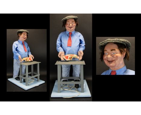 Advertising Automaton Interest Shop Display Mechanical Figure Mid 20th Century animated display model in the form of a butche