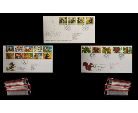 Three Small First Day Cover Albums With Close On One Hundred Varied Stamp Covers. There are some Benhams, some smilers and mi