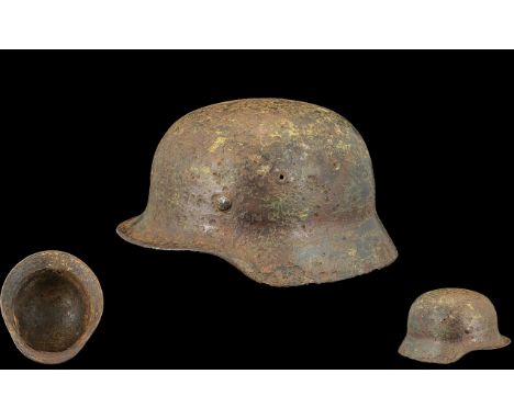 WW2 M40 GERMAN STEEL HELMET. Original helmet from Normandy France.