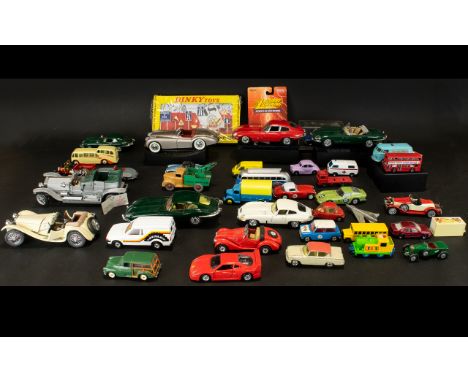 A Collection of Assorted Loose Model Cars. To include Corgi, Matchbox etc Together with A Dinky Toys Road signal station boxe