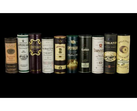 A Collection of Good Quality Miniature Unopened Scottish Whisky Bottles - all in original, mint packages. 10 bottles in total