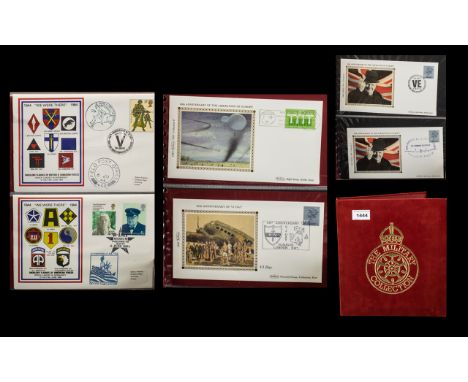 A Red Velvet Multi-Ring Benham First Day Cover Album (no. 9 of 500) with twenty five small Benham first day covers all with m