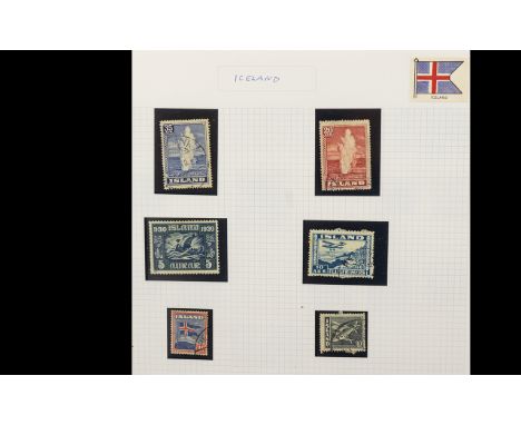 A Red Four Ring Gold Crest and Blue Four Ring Stamp Album containing between them a large collection of stamps sorted into co