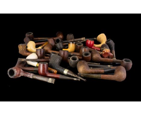 A Collection Of Smoking Pipes. 29 In Total, To Include - A K&amp;P Petersons Pipe, London Made Reject Pipe, A Genuine Block M