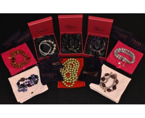 Jewellery - Lola Rose, a destiny gold sandstone bead necklace;  others Persia grey, clara Rainbow, Black plum; others Kenneth