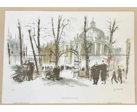 Liza Andrewes, After Chambers from Cannon Yard lithograph no 25/150, signed pencil bottom right in a glazed wooden frame. (52